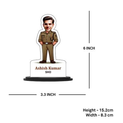 Personalized Police Caricature Gift for Police Man  Caricature Photo Frame For Police Officer  Birthday Gift For Police Officer  Gift for Friends, Brother, Husband